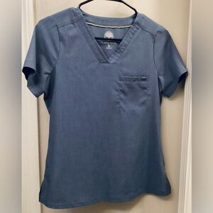 NWT Healing Hands Billie V-Neck V-Neck Bluish Grey Scrub Top XSM